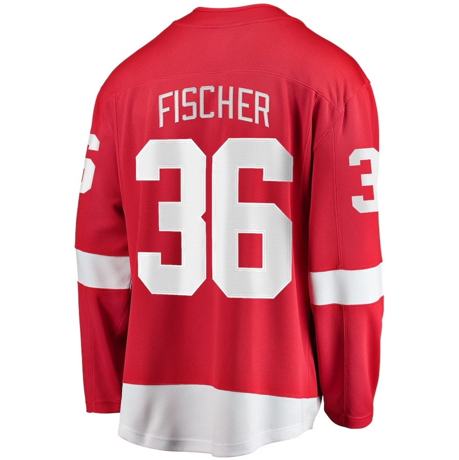 D.Red Wings #36 Christian Fischer Fanatics Home Breakaway Jersey - Red Stitched American Hockey Jerseys